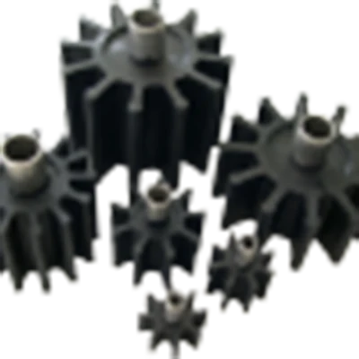 Giranti di diverse dimensioni in gomma nera